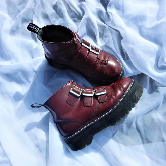 DR. Marten Cherry Red Aggy Strap Boots オンラインストア取寄 AGGY STRAP ブーツ